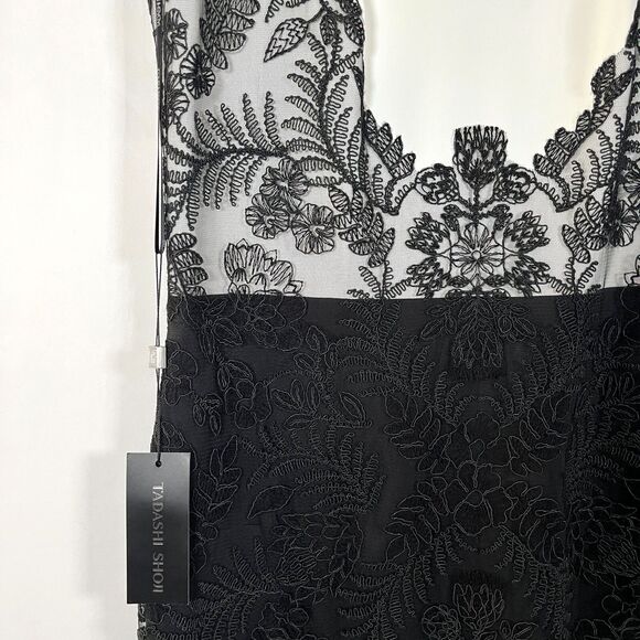 Tadashi Shoji Dress Embroidered Lace Overlay Size 14 Formal Elegant Event MOB - Picture 7 of 12